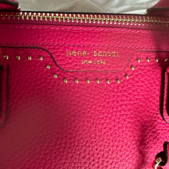 Henri Bendel NEW pink Leather Shoulder Stunning bag with zip & button closure - Picture 2 of 10